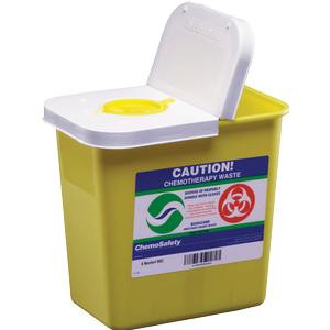 Kendall ChemoSafety&#226;&#8222;&#162; Container with Hinged Lid, 2 gal, Yellow