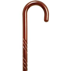 Spiral Tourist Handle Cane, Rose Stain, 36&quot; - 37&quot;