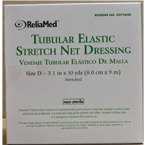 Reliamed Tubular Elastic Stretch Net Precut Dressing, Size D, 3.1&quot; X 10 Yds.