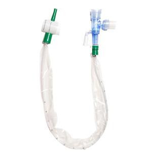 Closed Suction Catheter, Turbo-cleaning, Double Swivel Elbow, 14 Fr, Green