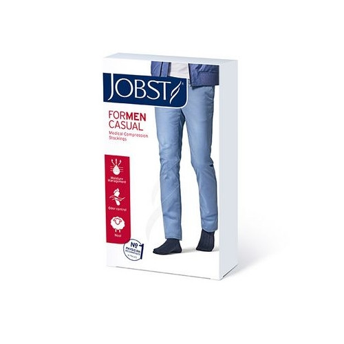 BSN Jobst&#194;&#174; For Men Compression Socks, Casual, Knee-High, 30 to 40 mmHg, 11-7/8&quot; to 16-1/2&quot; Closed Toe, Medium, Navy