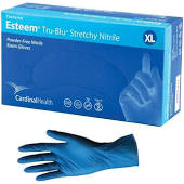 Esteem Nitrile Micro-textured Powder-free Gloves, Large, Blue, Non-sterile.