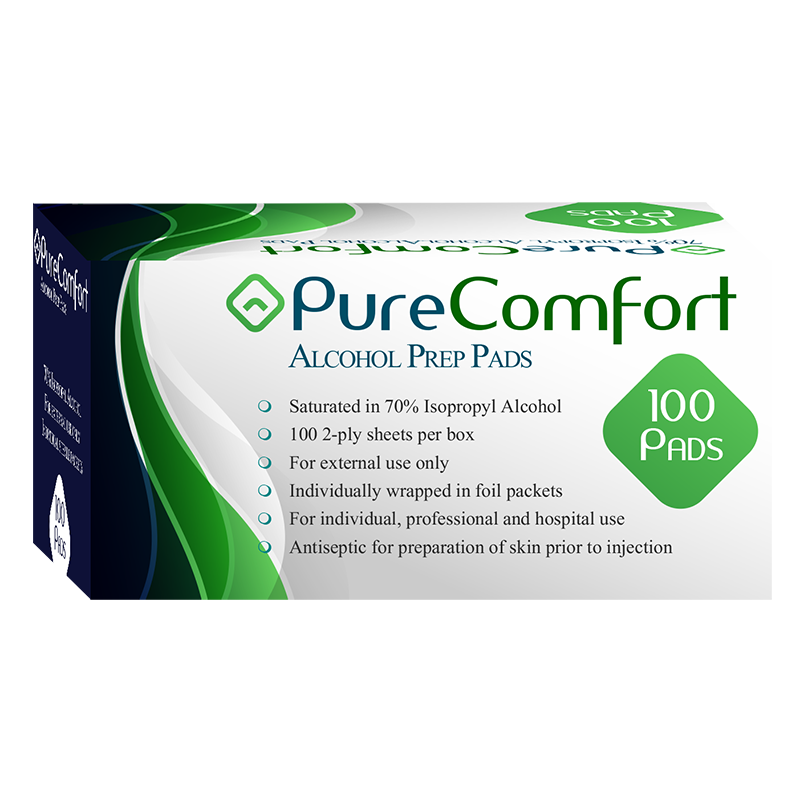PureComfort Alcohol Pads - Box of 100
