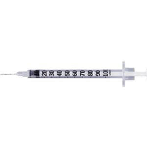 U-100 Insulin Syringe With Micro-fine Iv Needle 28g X 1/2&quot;, 1 Ml (100 Count) - 329424