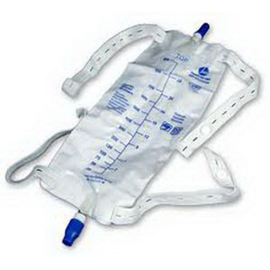 Amsino AMSure&#194;&#174; Urinary Leg Bag with Anti-reflux Push Pull Drain Port 600mL Medium, Sterile, Latex-free Straps
