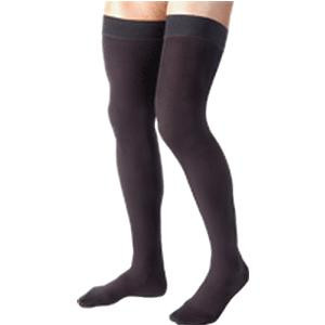 BSN Jobst&#194;&#174; For Men Thigh-High Ribbed Firm Compression Stockings, Closed Toe, Medium, Black