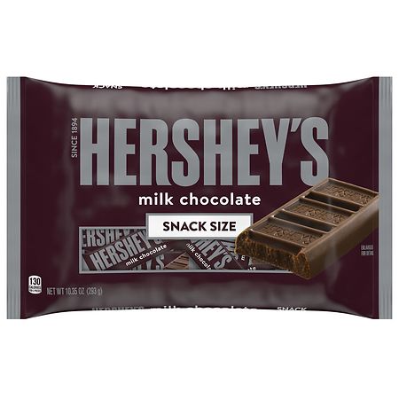 Hershey's Snack Size, Candy Bars, Bag Milk Chocolate - 10.35 oz