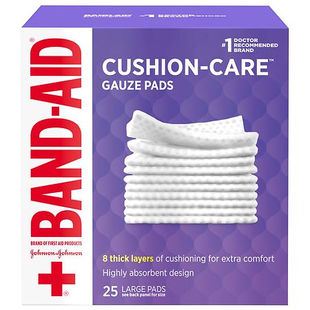 Band-Aid Cushion Care Gauze Pads Large - 25.0 ea