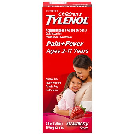 Children's TYLENOL Pain + Fever Relief Medicine Strawberry - 4.0 fl oz