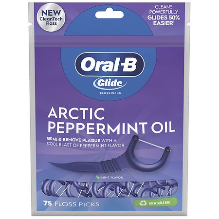 Oral-B Glide Dental Floss Picks Arctic Peppermint - 75.0 ea