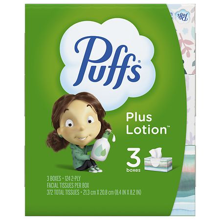 Puffs Plus Lotion Facial Tissue - 124.0 ea x 3 pack