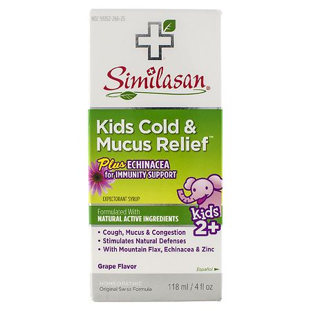 Similasan Kids Cold & Mucus Relief + Echinacea Expectorant Syrup Grape - 4.0 fl oz