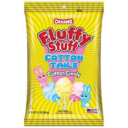Fluffy Stuff Cotton Tails Cotton Candy Strawberry, Lemon, Blue Razz, Lime - 2.1 oz