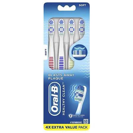 Oral-B Healthy Clean Toothbrushes, Soft - 4.0 ea