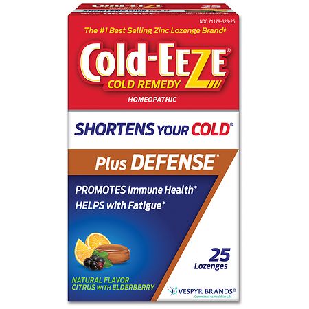 Cold-Eeze Zinc Lozenges, Homeopathic Cold Remedy Citrus With Elderberry - 25.0 ea