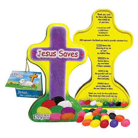 Scripture Candy Easter Jelly Bean Prayer Cross Tin - 1.0 ea