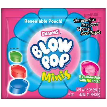 Blow Pop Bite Size Fruit Flavored Hard Candy with Bubble Gum Center - 3.0 oz