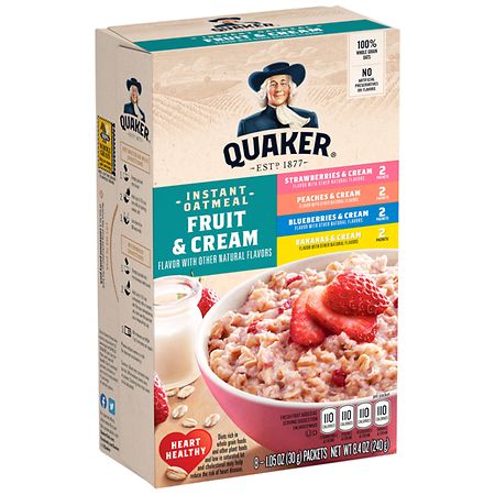 Quaker Oats Instant Oatmeal Fruit & Cream - 1.05 oz x 8 pack