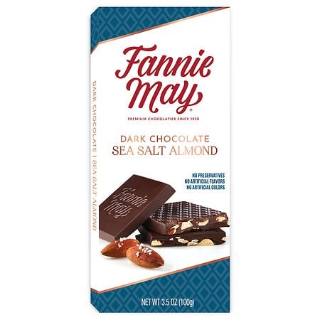 Fannie May Dark Chocolate Sea Salt Almond Tablet - 3.5 oz
