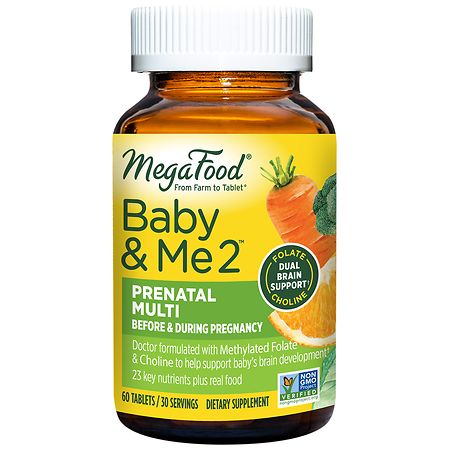 MegaFood Baby & Me 2 Prenatal Multivitamin - 60.0 ea