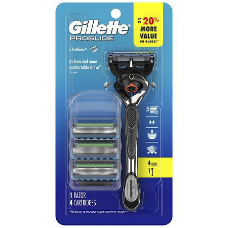 Gillette ProGlide Handle + 4 Blade Refills - 1.0 set