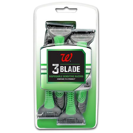 Walgreens Men's 3 Blade Disposable Sensitive Razors - 4.0 EA