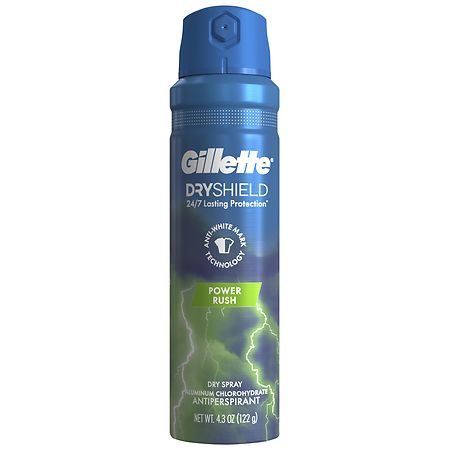 Gillette Antiperspirant Dry Spray Power Rush - 4.3 oz