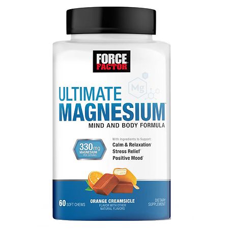 Force Factor Ultimate Magnesium, Mind & Body Formula, Soft Chews Orange Creamsicle - 60.0 EA