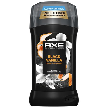 AXE Fine Fragrance Collection Deodorant Stick with Orange + Sandalwood Essential Oils Black Vanilla - 3.0 oz