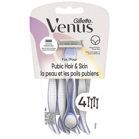 Gillette Venus Women's Disposable Razors for Pubic Hair and Skin - 4.0 ea