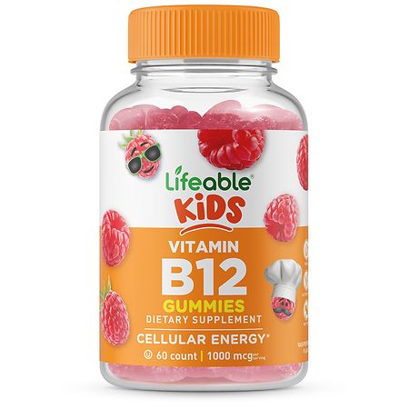 Lifeable Kids Vitamin B12 - Cellular Support - Gummies Raspberry - 60.0 EA