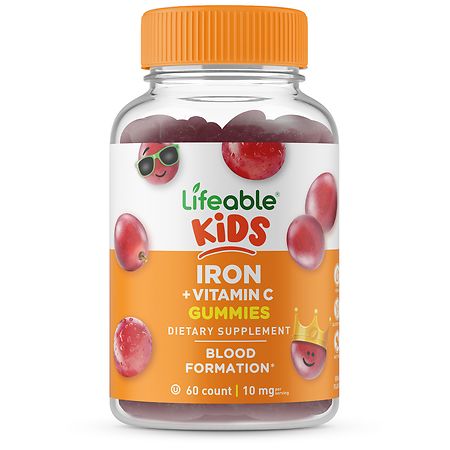 Lifeable Kids Iron + Vitamin C Blood Formation Gummies Grape - 60.0 EA