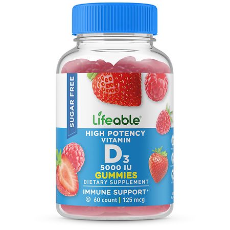 Lifeable Sugar Free Vitamin D3 5000 IU Immunity Gummies Berry - 60.0 EA