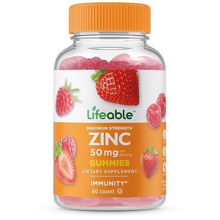 Lifeable Maximum Strength Zinc 50 mg - Immunity - Gummies Berry - 60.0 EA
