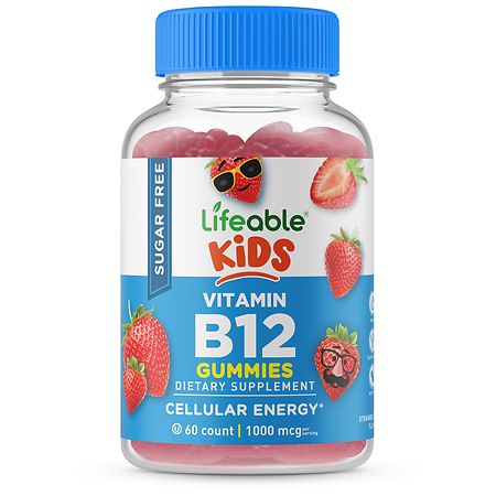Lifeable Kids Sugar Free Vitamin B12 Cellular Support* Gummies Strawberry - 60.0 EA