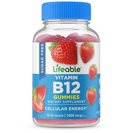 Lifeable Sugar Free Vitamin B12 Cellular Support Gummies Strawberry - 60.0 EA