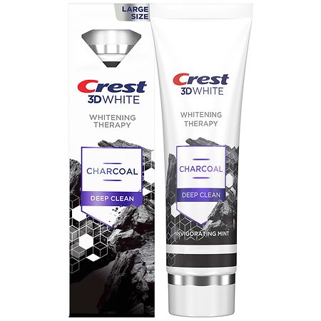 Crest 3D White Whitening Therapy Charcoal Deep Clean Teeth Whitening Toothpaste Mint - 4.6 oz