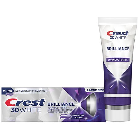 Crest 3D White Brilliance Luminous Purple Teeth Whitening Toothpaste - 4.6 oz