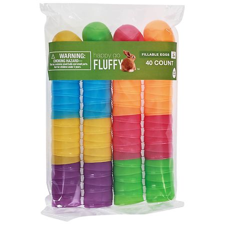 Happy Go Fluffy Easter Eggs Brights - 40.0 ea