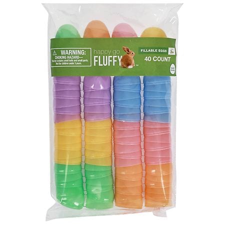 Happy Go Fluffy Pastel Easter Eggs - 40.0 ea