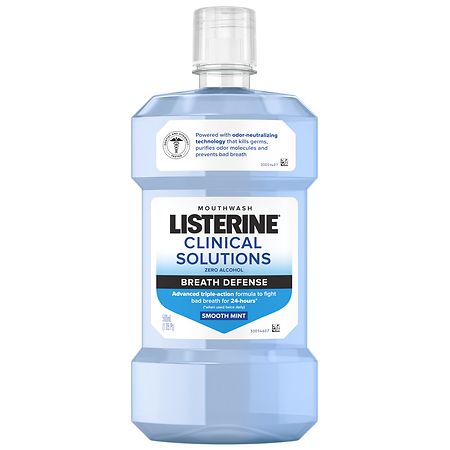 Listerine Breath Defense Alcohol-Free Mouthwash Smooth Mint - 500.0 ml