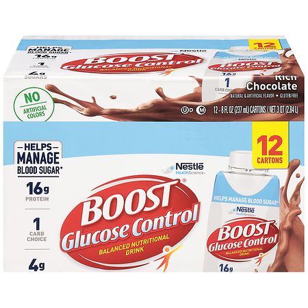 Boost Glucose Control Balanced Nutritional Drink Rich Chocolate - 8.0 fl oz x 12 pack