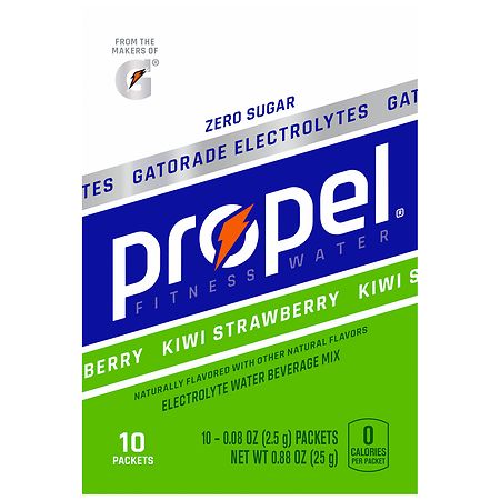 Propel Electrolyte Water Beverage Mix Packet Kiwi Strawberry - 0.08 oz x 10 pack