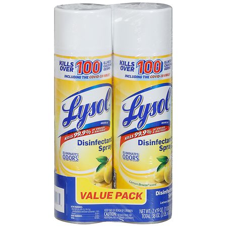 Lysol Disinfectant Spray Lemon Breeze - 19.0 oz x 2 pack