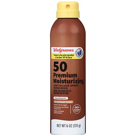 Walgreens 50 Premium Moisturizing Continuous Spray Sunscreen - 6.0 oz