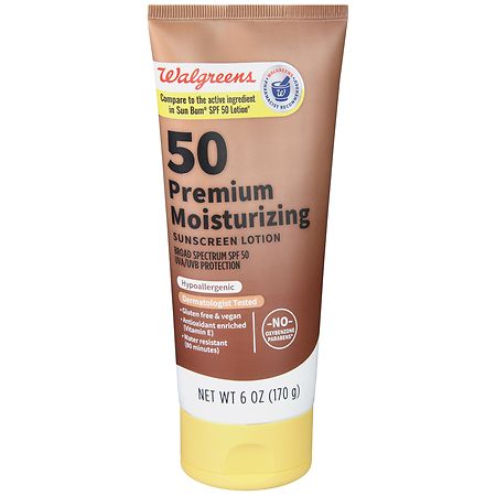 Walgreens 50 Premium Moisturizing Sunscreen Lotion - 6.0 oz