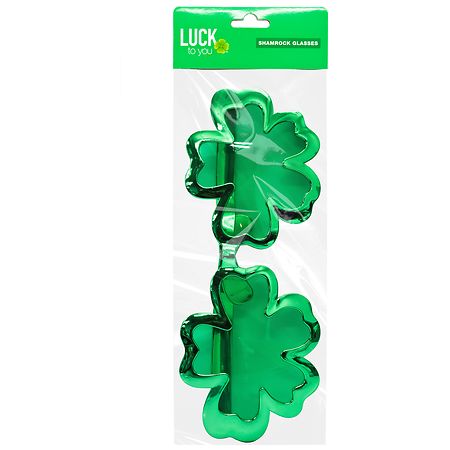 St. Patrick's Day Shamrock Glasses - 1.0 ea