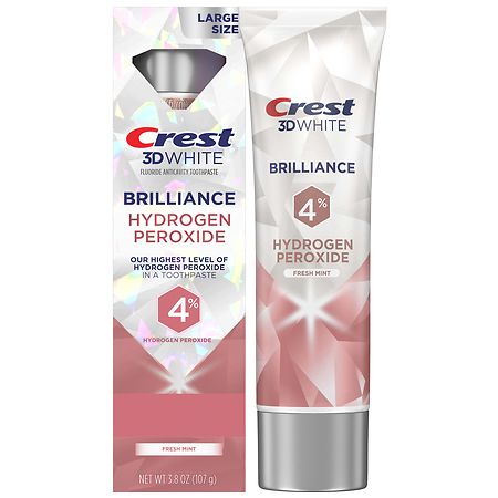 Crest 3D White Brilliance Hydrogen Peroxide Whitening Toothpaste Fresh Mint - 3.8 oz
