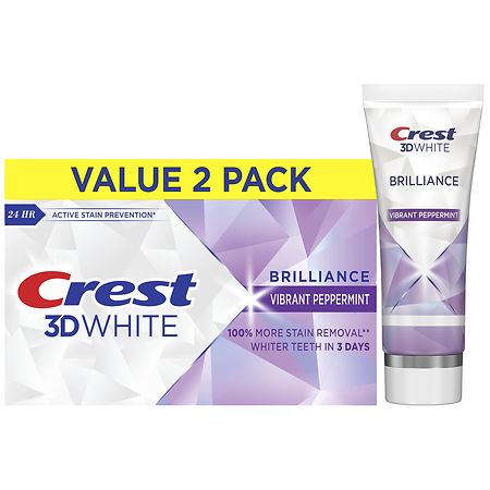 Crest 3D White Brilliance Vibrant Whitening Toothpaste - 4.6 oz x 2 pack