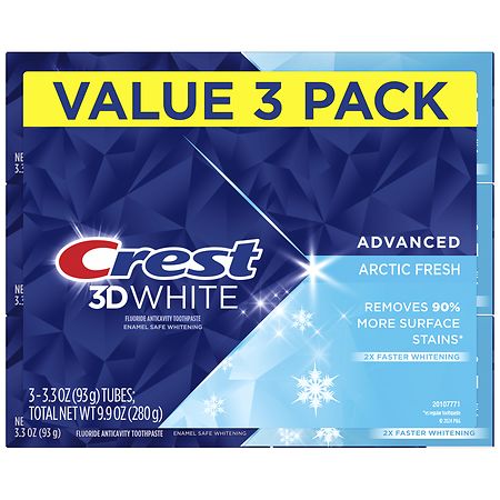 Crest 3D White Advanced Toothpaste Arctic Fresh - 3.3 oz x 3 pack